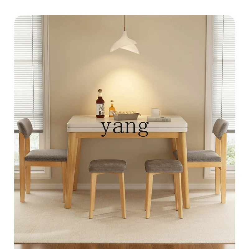 Picture 6: LTT folding dining table household small apartment retractable dining table solid wood legs multi-functional dining table