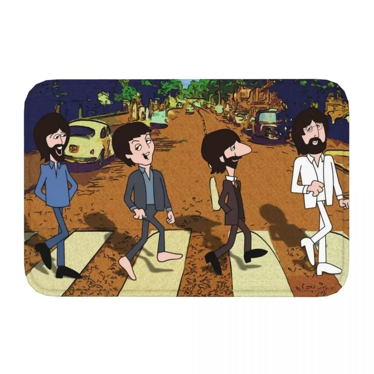 The Beatle Band Non-Slip Carpet Walk Road Doormat Bedroom Kitchen Mat Entrance Door Home Rug