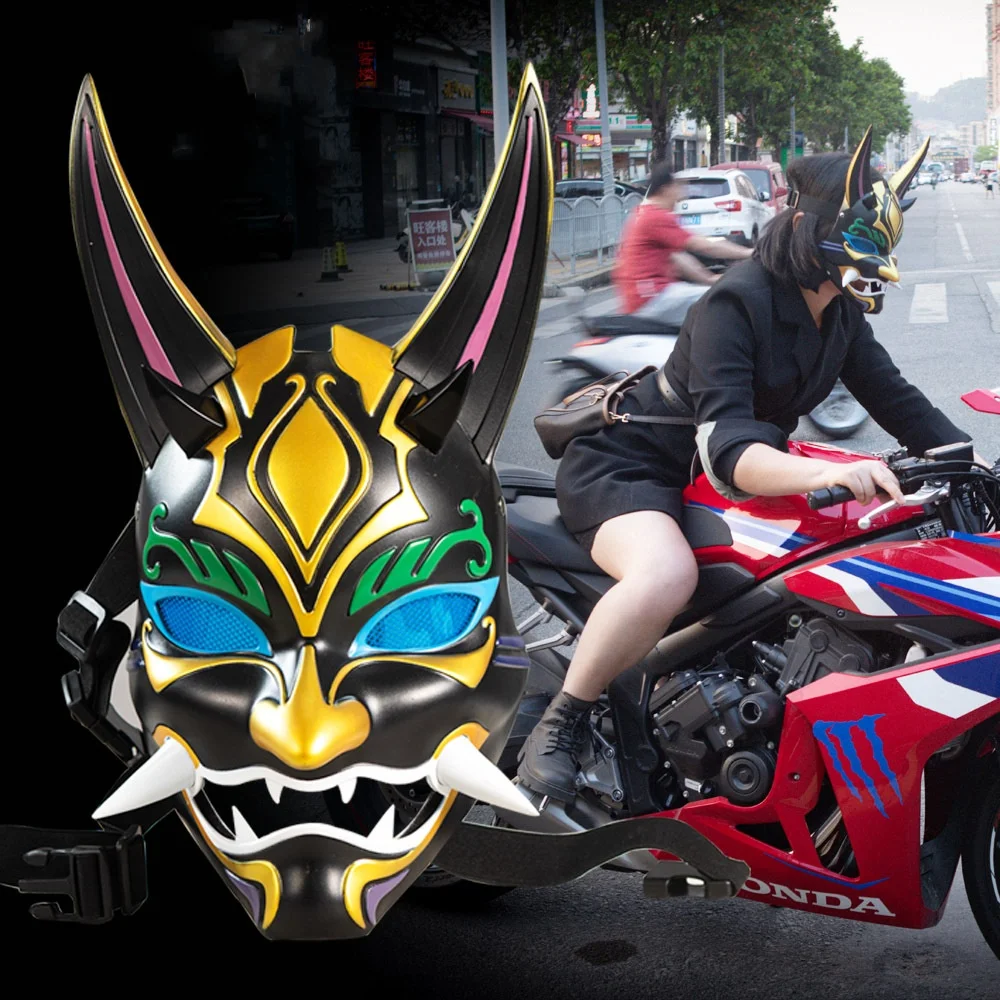 Genshin Impact Xiao Resin Mask Horror Devil Motorcycle Helmet for Men Women Cosplay Party Props Anime Game Masquerade Mask