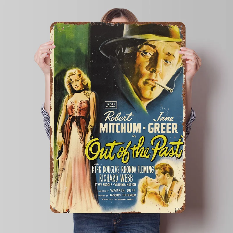 Out of the Past Printed Poster Customized Retro Wall Art Vintage Metal Tin Signs for Home Desk Decor Room Accessories Wand Deko