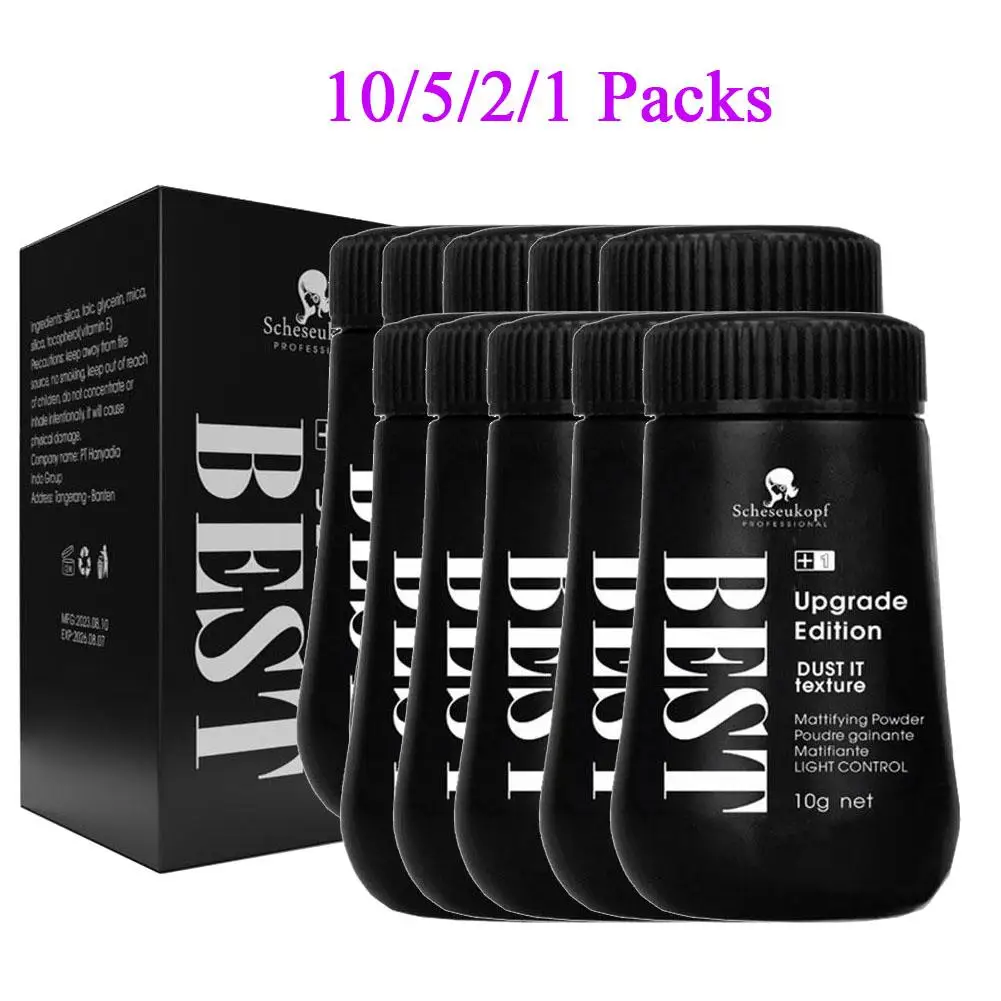 ユニセックスのふわふわマットパウダー,10個,5個,2個,1個,髪のボリュームを増やし,ヘアカットをキャプチャし,スタイリングをモデリングし,グリースを吸収します