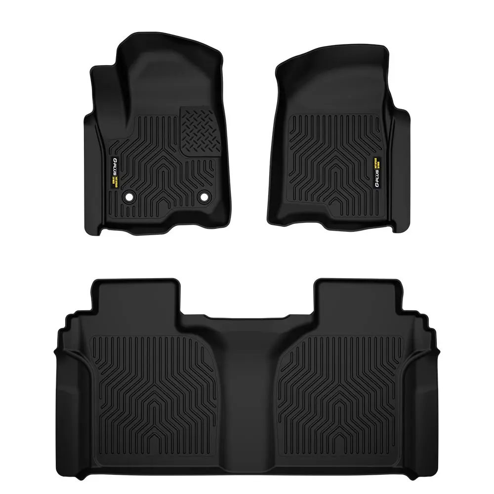 

Floor Mats Fit Chevy Silverado 2019-2024 GMC Sierra 1500 Crew Cab TPE All Weather Full Cover Protection 3 Piece Black Durable