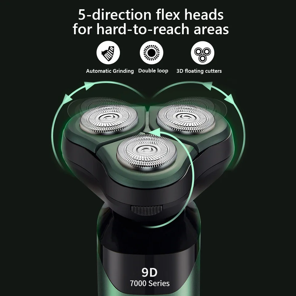 4 In 1 Electric Shaver LCD Digital Display Three-head Floating Razor Rechargeable Smart Razor Waterproof Shaver Type-C charge