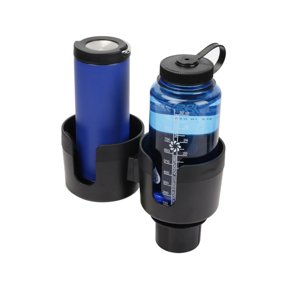 

Dual Adapter Car Cup Holder Expander with Adjustable Base for Stable and Secure Positioning of Large Cups in Vehicles