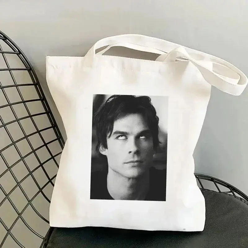 Girl Handbags The Vampire Diaries Casual Tote Bag Graphic Women Shoulder Bags Large Capacity Shopping Bag Female Handbag Canvas