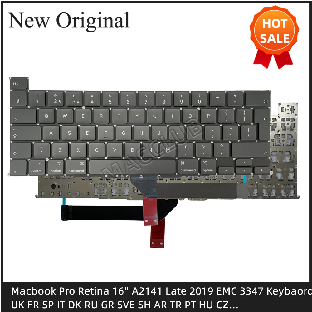 A2141 Keyboard EU UK FR RU SP French Spanish German Italian for MacBook Pro Retina 16