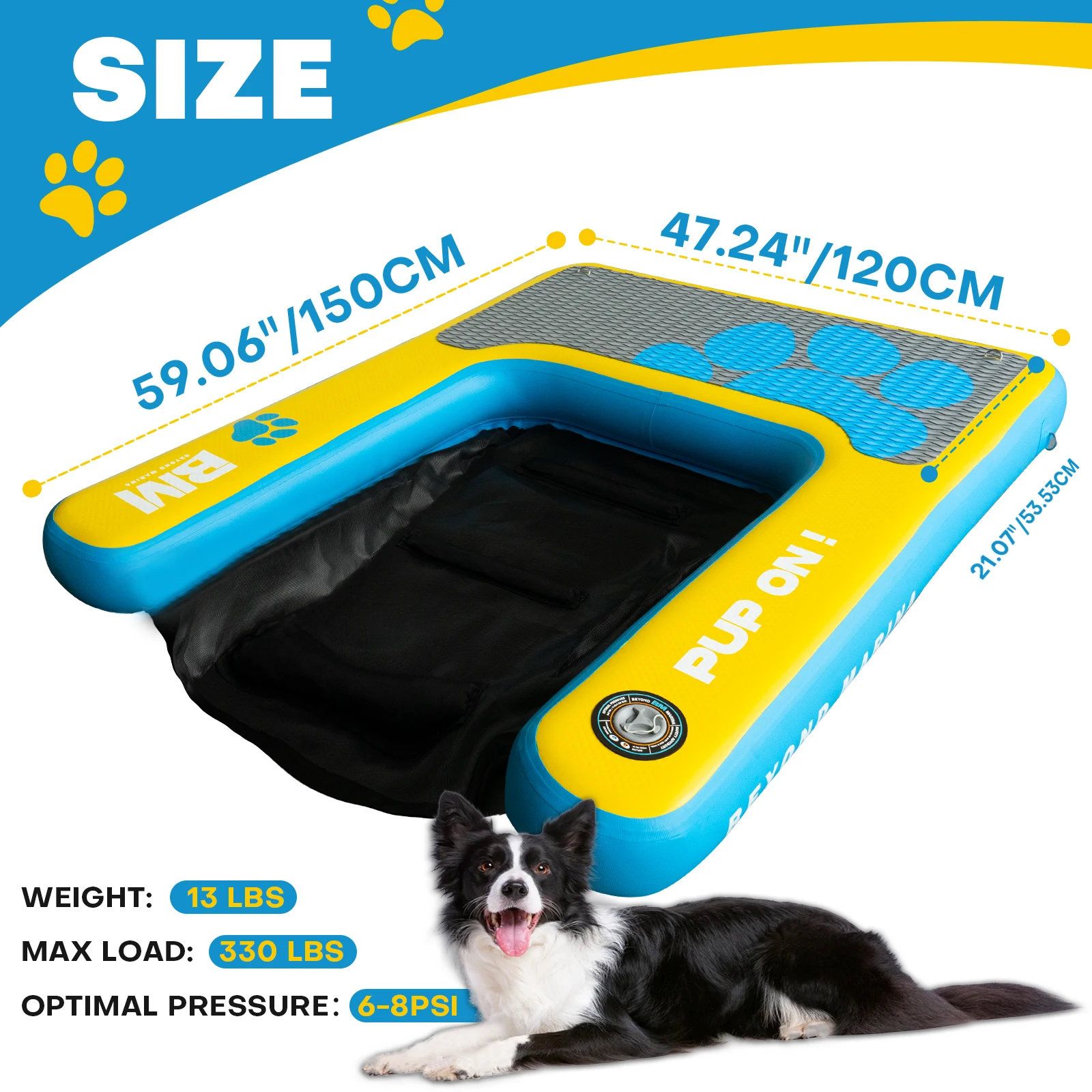 Beyond Marina Dog Pool Ramp Inflatable Water Ramp Dog Boat Ramps Floating Pontoon Ladder Steps Non-Slip EVA Platform