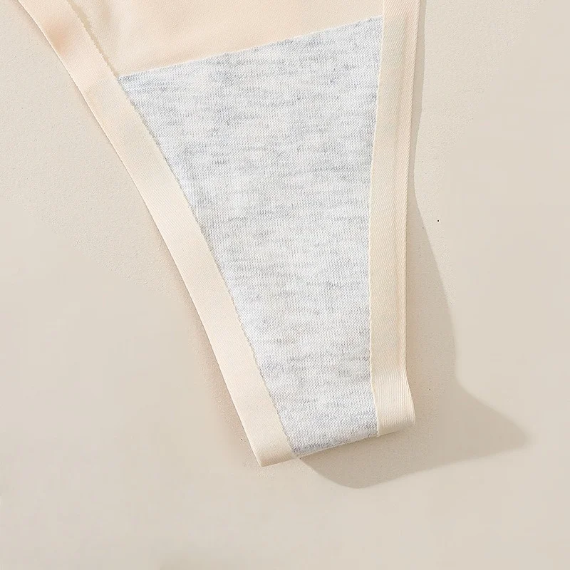 3 قطعة/المجموعة النساء سيور سلس g-سلسلة مثير منخفضة الخصر بيكيني سراويل الإناث السروال بلون Traceless T-الظهر S-2XL