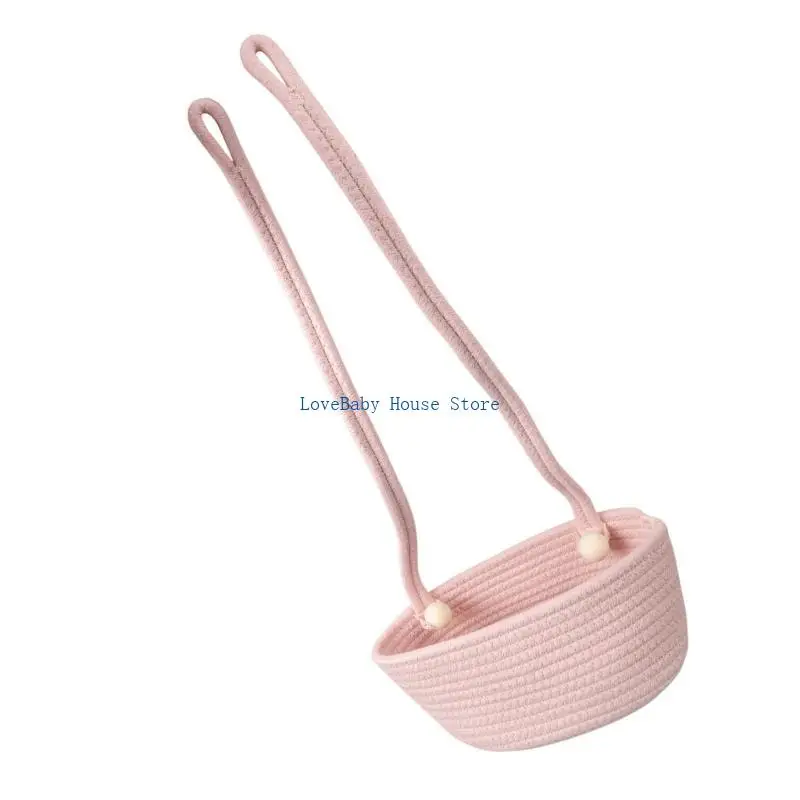 سلة تعليق BX0D منظم لسرير الأطفال، حقيبة تخزين واسعة للمناديل المبللة، حل تخزين الحضانة المحمول #2