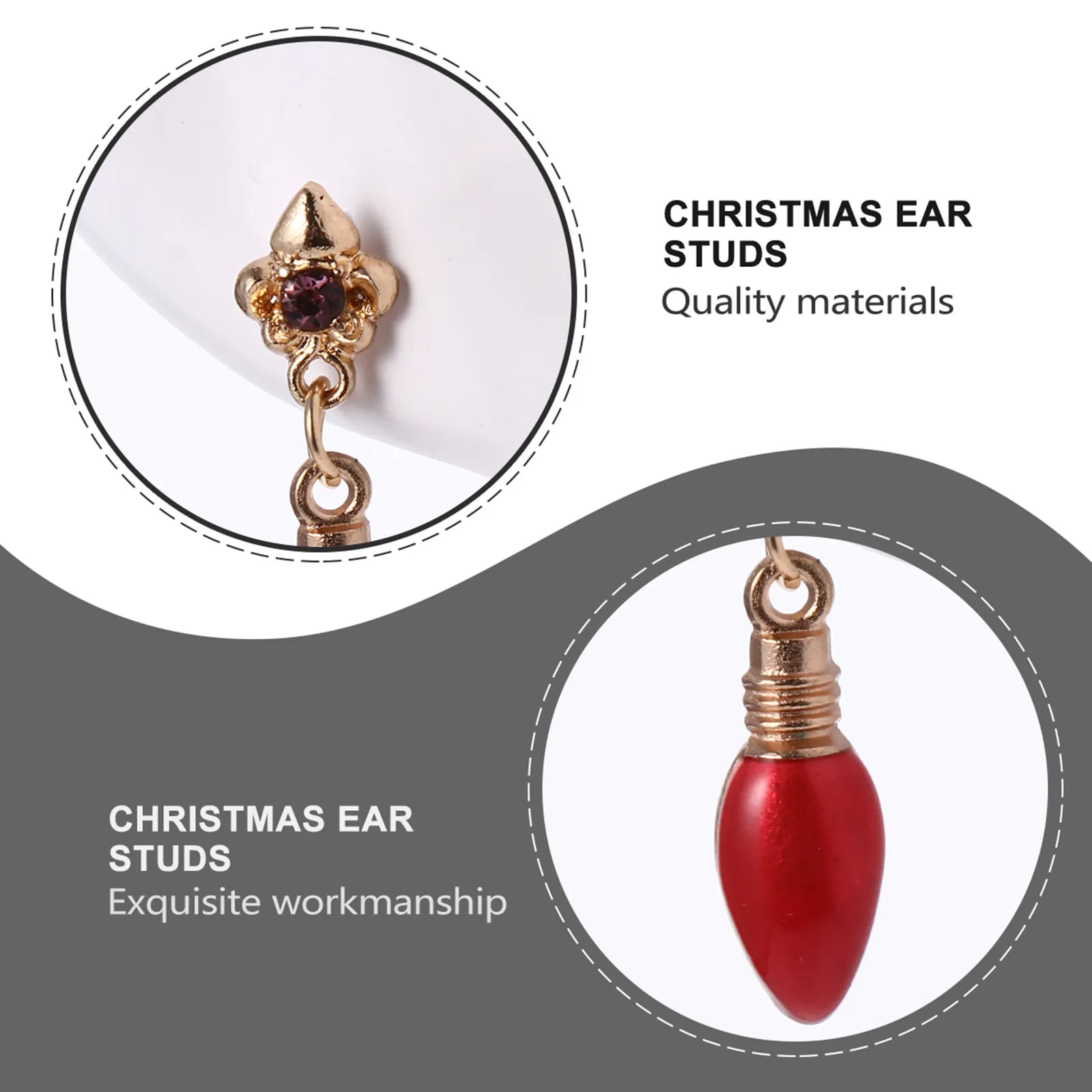 1Pair Alloy Christmas Earrings Lantern Shape Durable Comfortable Elegant Party Daily Xmas Fashion Gift Christmas Earrings