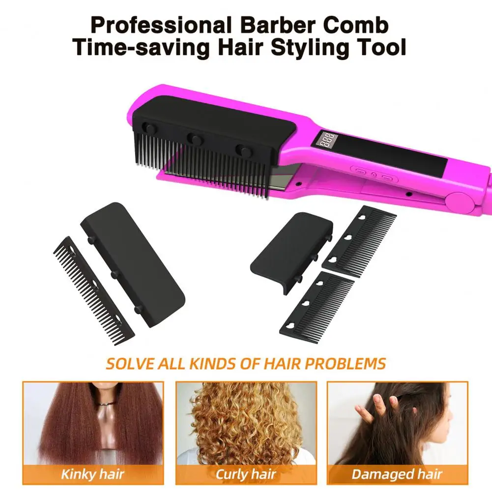 

9.3*3.4cm Flat Iron Comb Effortlessly Achieve Sleek Straight Hair Professional Save Time Fabulous Flat Iron Comb Styling Tools