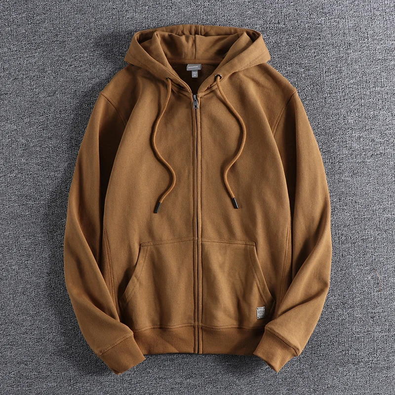 

Autumn Men's Sweatshirt Hooded Fashion Basic Solid Color All-Matched Youth Male Coat Fitness Running Sport Cardigan Outfits Tops