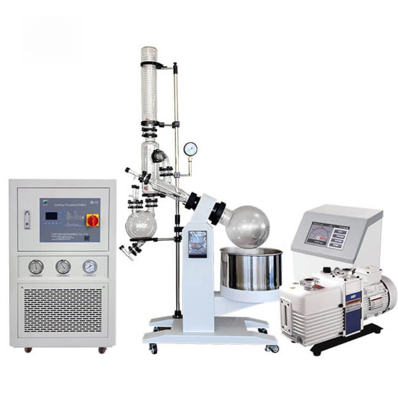 Rotavap Concentrated Spice Rotary Evaporator Distillation With Vacuum Pump Cooler For Food And Condiment Industry
