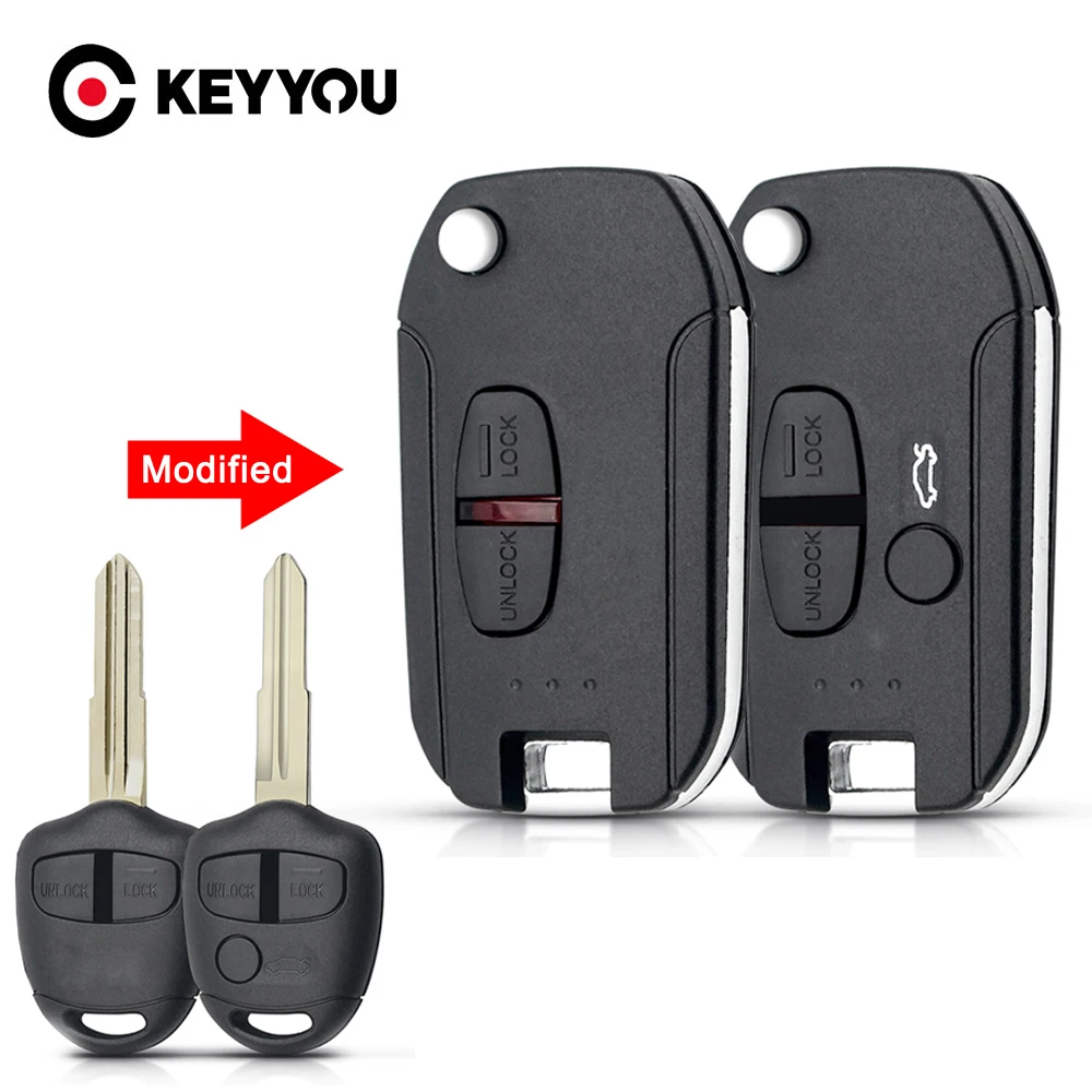 

KEYYOU 2/3 Buttons Modified Key Case Shell Cover For Mitsubishi Lancer Evo Colt Outlander Mirage Right / Left Blade