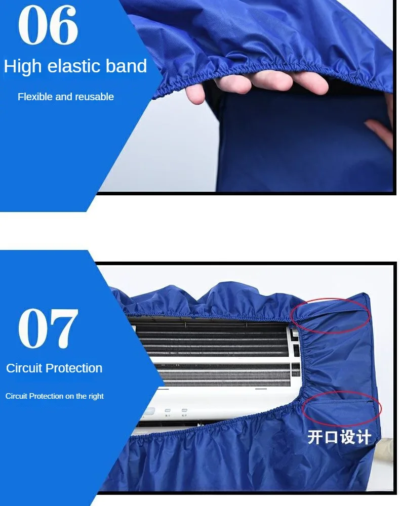 Air Conditioning Cover Washing Wall Mounted Air Conditioner Cleaning Protective Dust Cover Clean Tool Suitable for 1-3P Clea Bag