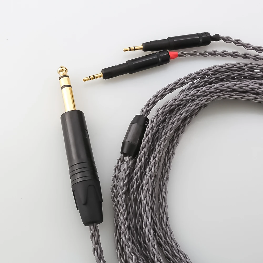 HiFi 7N OCC Silver Plated Cable 8 Strands High Purity Headphone Line for ATH-R70X R70X5 2.5mm 4.4mm 6.35mm
