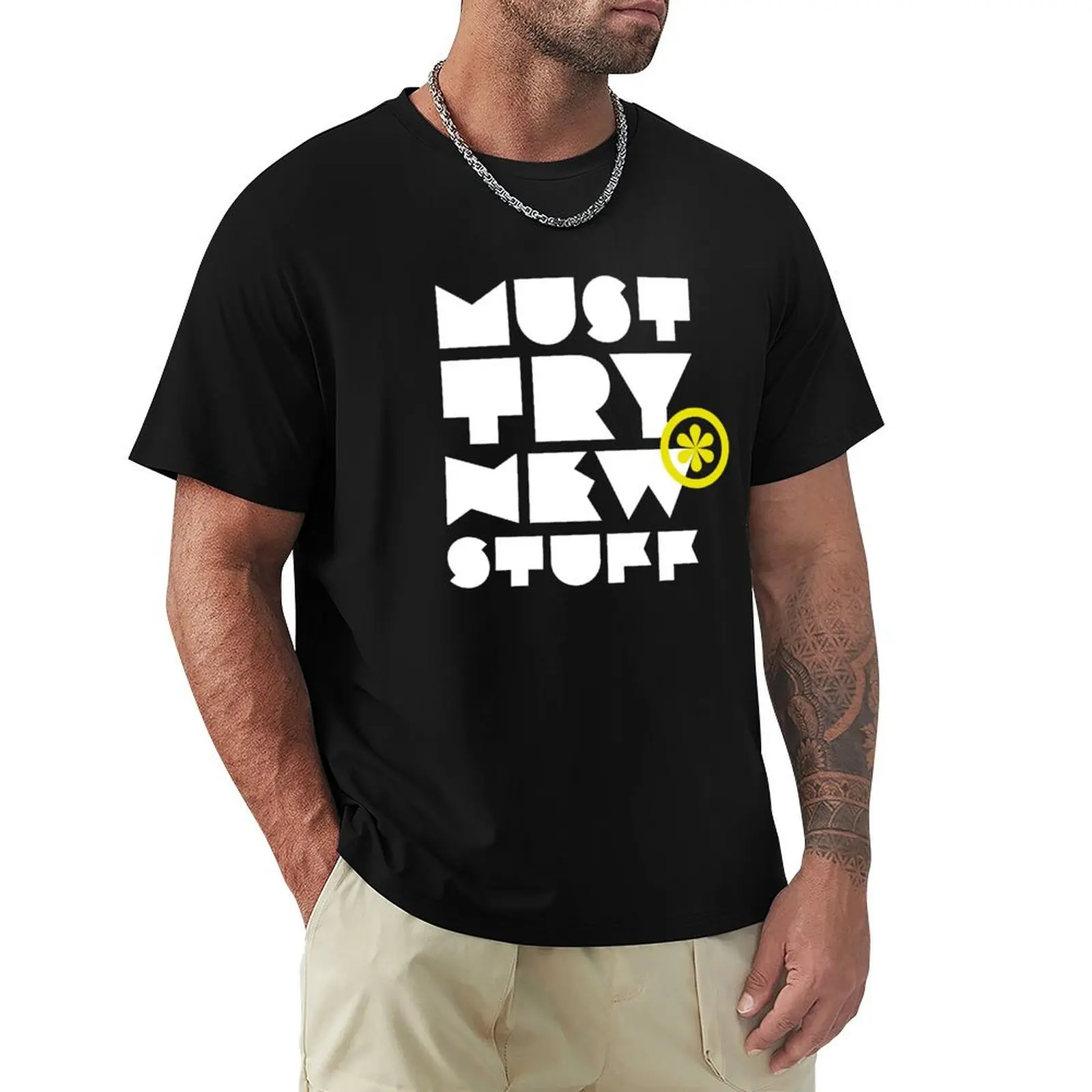 

must try new stuff T-Shirt Large Size Basic Casual T-Shirt
