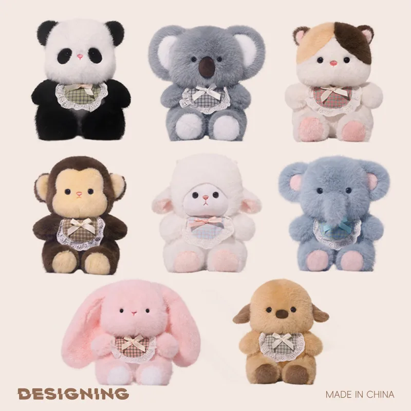 20cm Cute Animal Series Cow Monkey Hippo Panda Fox Stuffed Huggable Doll Intresting  Lovely  Gifts