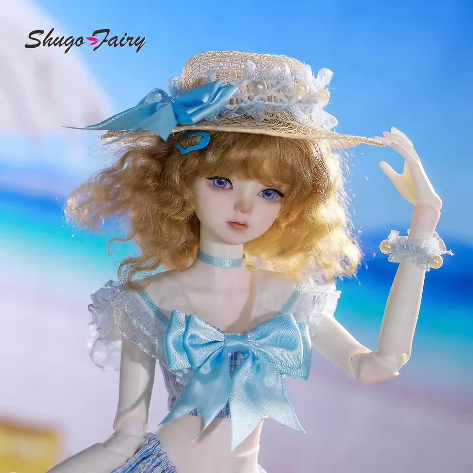 

Belinda 1/4BJD Doll Set Sun-Kissed Beach Girl Transformable 3Outfits Detachable Hat Skirt Collar Shugafairy Accessories Included