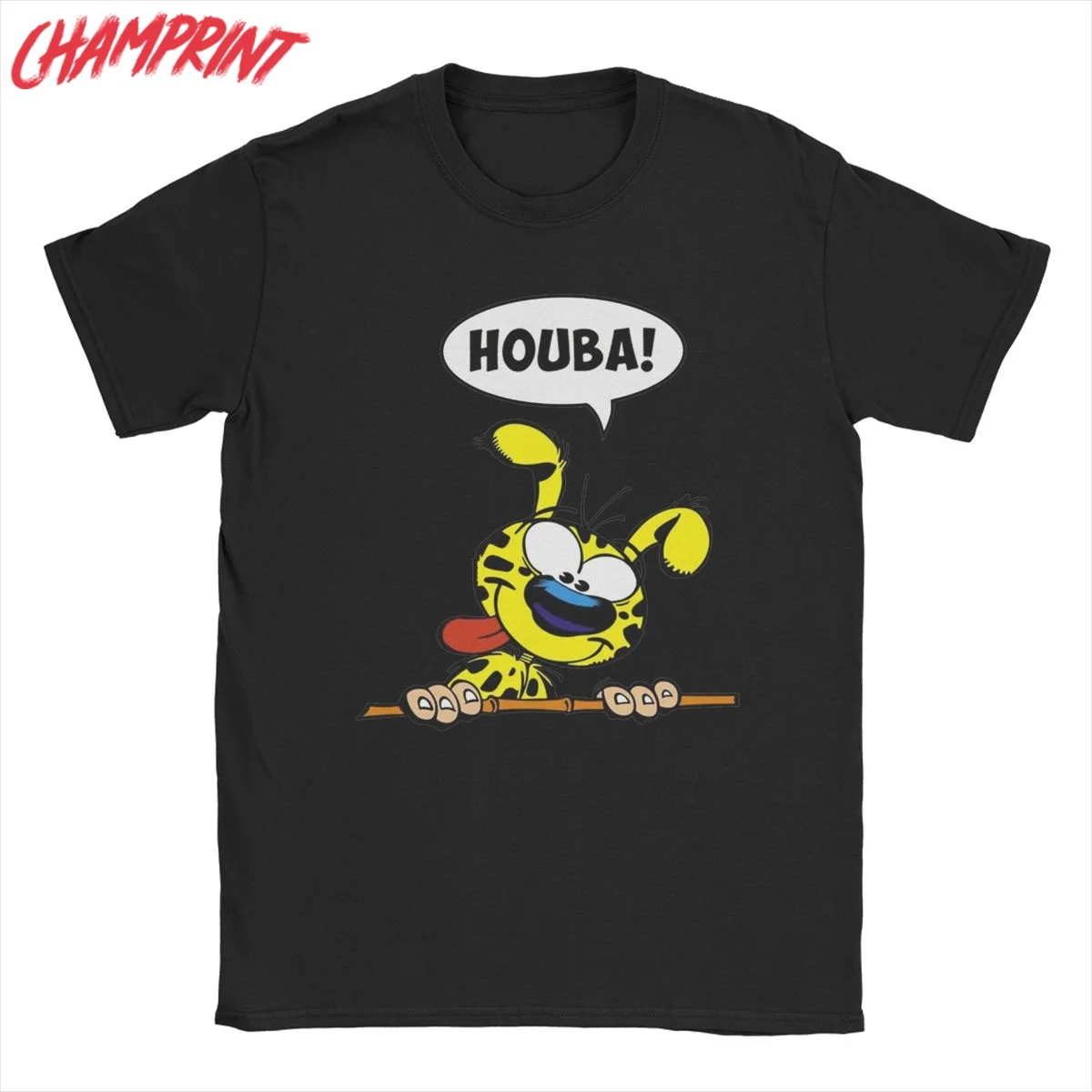 Marsupilami-T-shirt Huba à manches courtes et col rond pour homme, en pur coton, taille 4XL, 5XL, 6XL