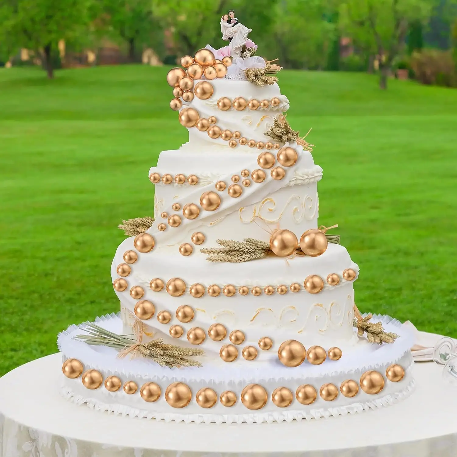 216 Stück Bälle Kuchen Topper Mini Schaumstoff Ballons Topper Ballförmige Kuchen Einsatz Topper Ballon für Babyparty Geburtstagsfeier (Gold)