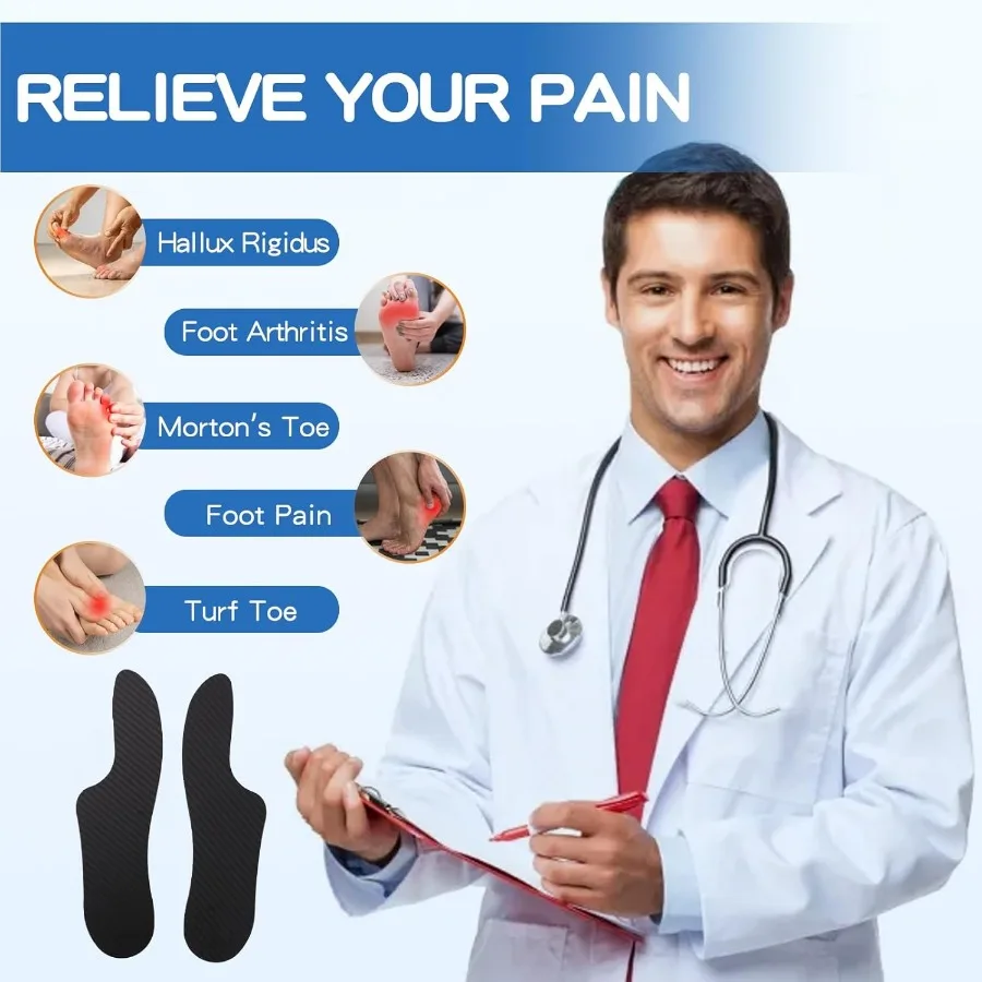 1 Pair Morton's Toe Turf Toe Hallux Limitus Hallux Rigidus Arthritis Relief Orthotic Insoles for Foot Pain Relief Support
