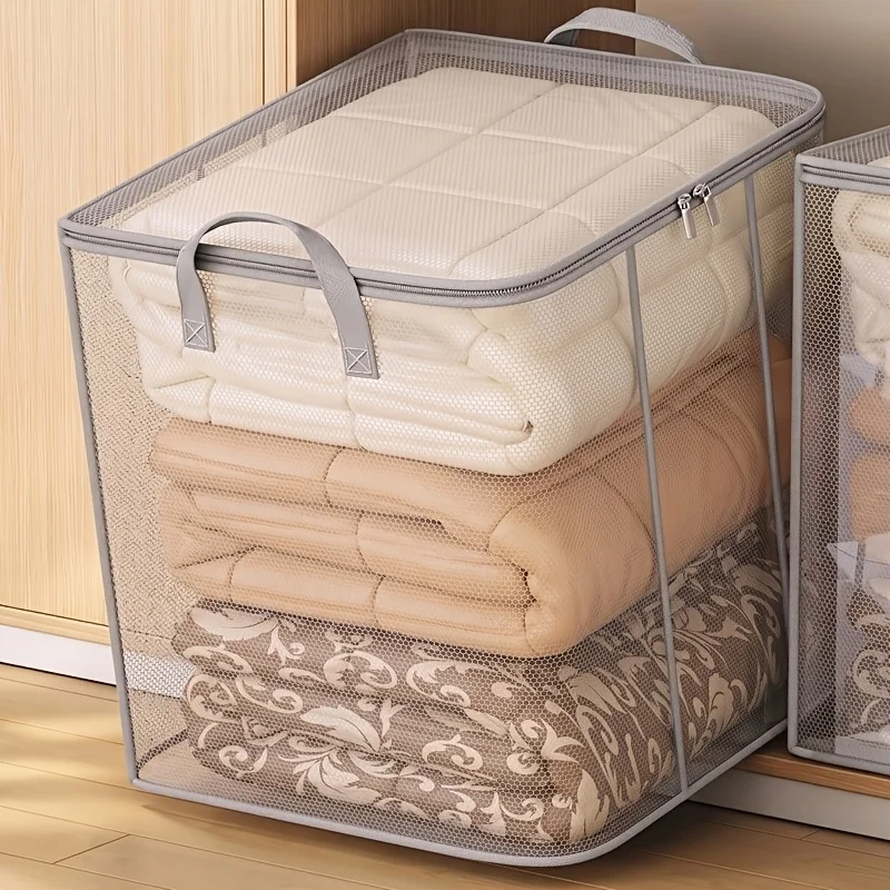 1 Stück Große PVC-Aufbewahrungstasche, Geeignet für Kleidung und Bettwäsche - Transparente Organisations-Tasche für Kleiderschrank und Unterbett-Aufbewahrung – Detail 1