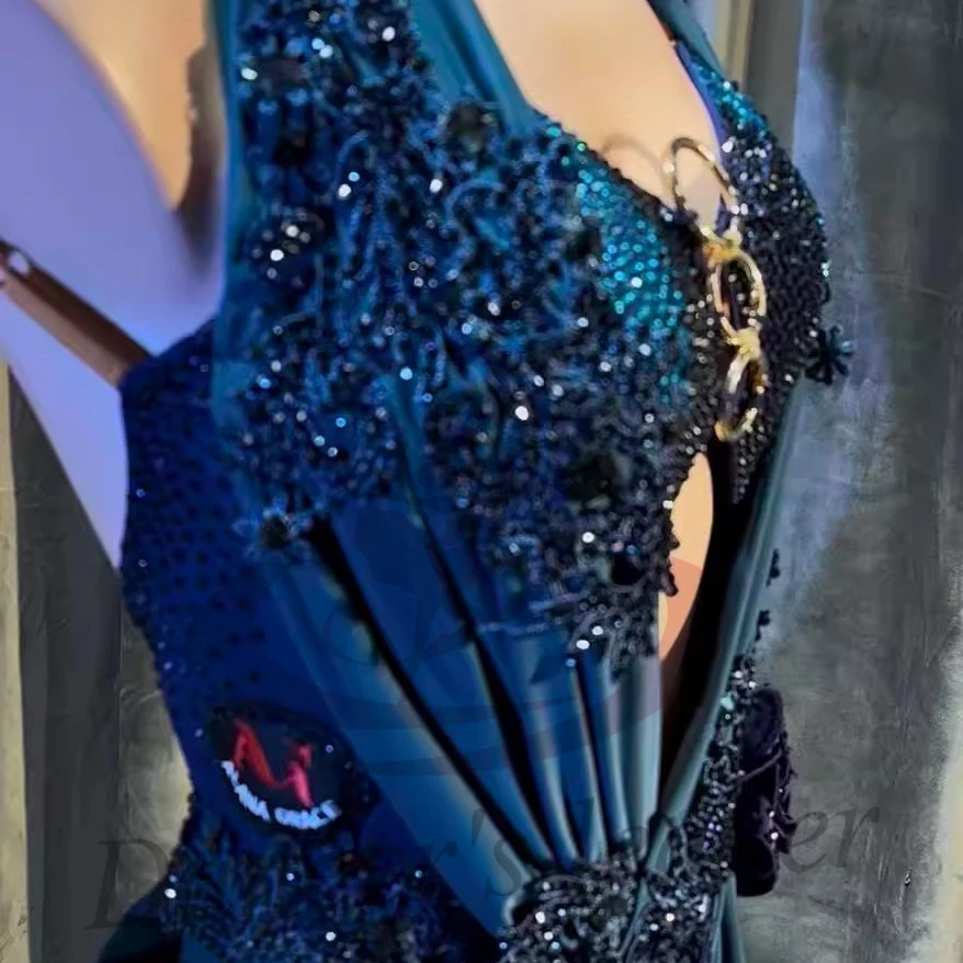 Latin Dance Adult Children'S Dress AB Stone High-End Custom Irregular High-End Feeling Dress Precisely Tango Women'S Clothing