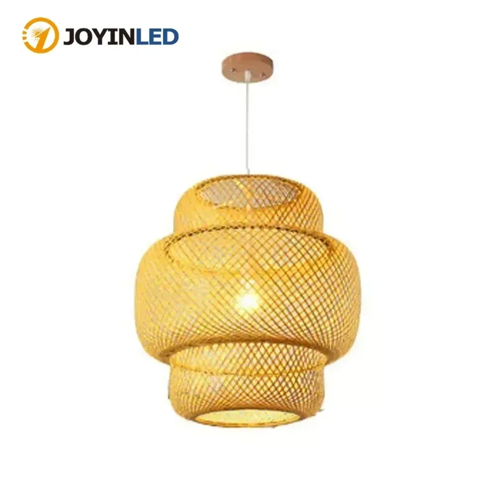 Chinese Classical Bamboo Chandelier, Handwoven Rattan Pendant Light, Oriental Restaurant Hotel Lobby Decoration Lighting Fixture