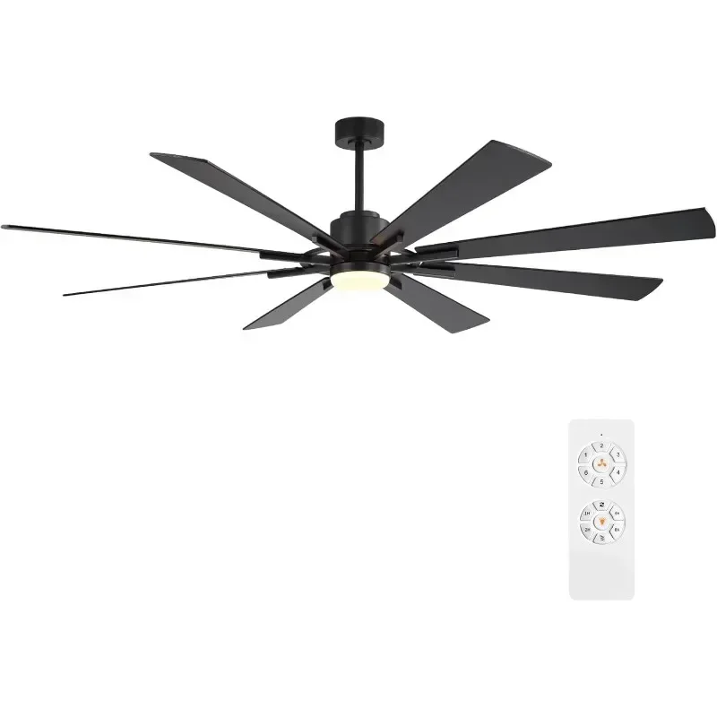 

Ceiling Fan with Lights and Downrods, Plywood Blades, Speed Reversible DC Motor, Large for Kitchen Bedroom Living Room