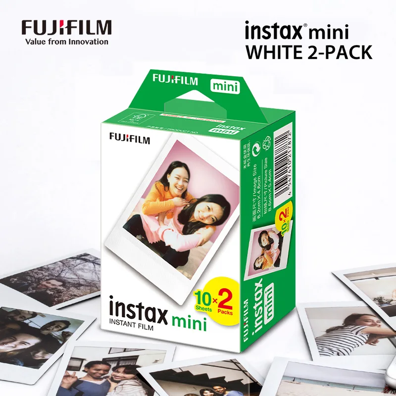 Fujifilm Instax Mini Film White Edge 20 Blatt Fotopapier für Fuji Sofortbildkamera 8/7s/9/11/25/50/90/70/Liplay/Link