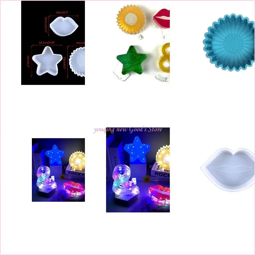 

57qa Lips Stars for Sun Night Light UV Crystal Epoxy Flom
