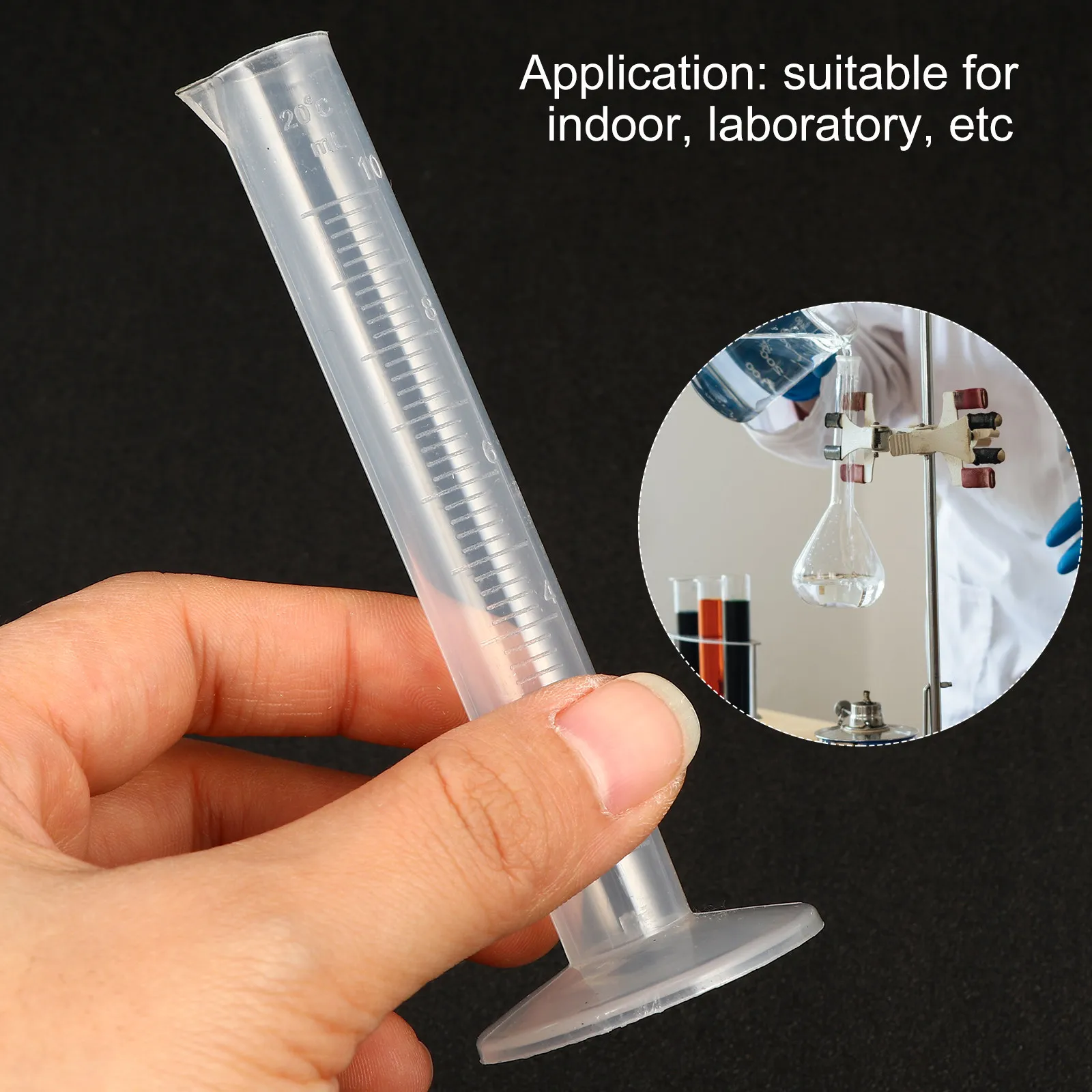 4Pcs Plastic Plastic Graduated Cylinder Set For School Science Lab For Students Premium Accurate Measurement Wide