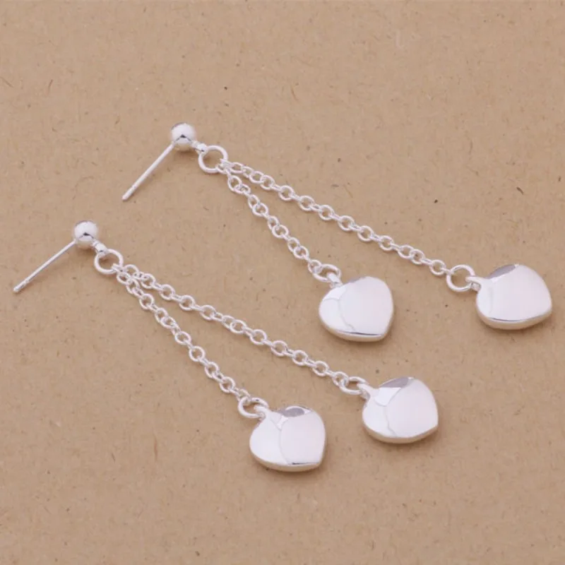 Neue 925 Sterling Silber Ohrringe Klassische Herz-Ohrringe Charm-Schmuck für Frauen Hochzeit Feiner Schmuck Verlobung Hohe Qualität