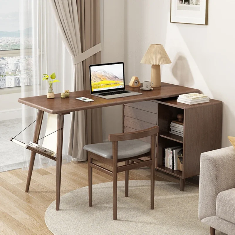 

Solid Wood Corner Desk Bookcase Integrated Combination Modern Home Computer Desk Double Primary and Secondary Study Desk