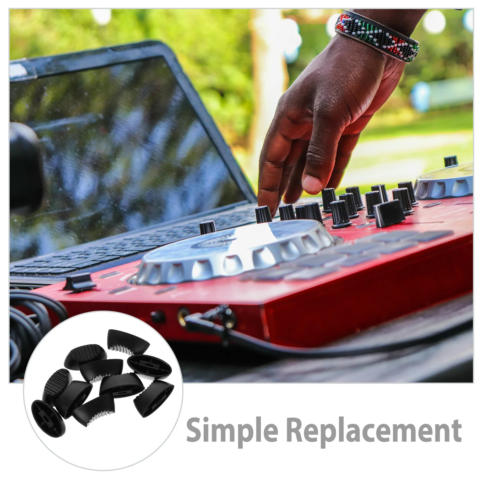 10 قطعة وحدة التحكم خلاط المنزلق ترويسة المقبض 4 مللي متر البلاستيك ترويسة قبعات استبدال ل جهاز مزج الصوت مكبر للصوت المنزلق المقابض Dj المعدات #3