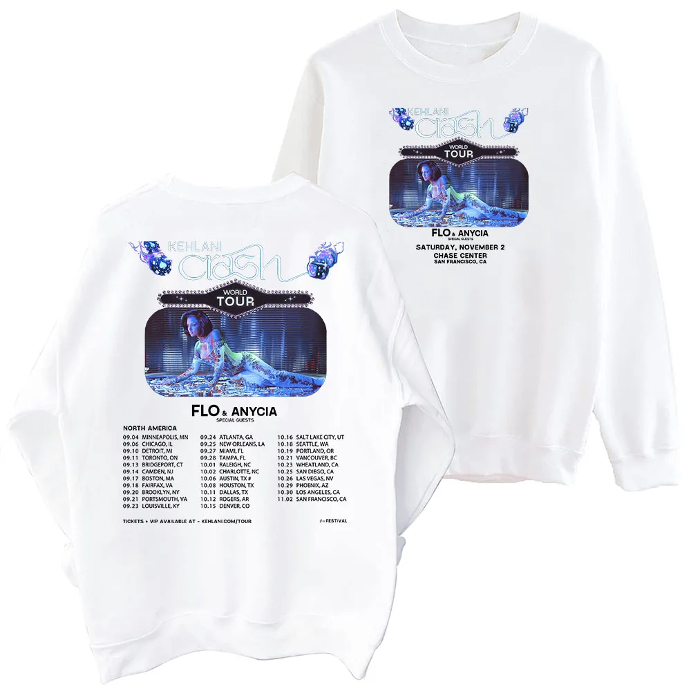 Kehlani Crash World Tour 2024 Sweatshirt Harajuku Round Neck Long Sleeve Oversized Tops Fans Gift Tops