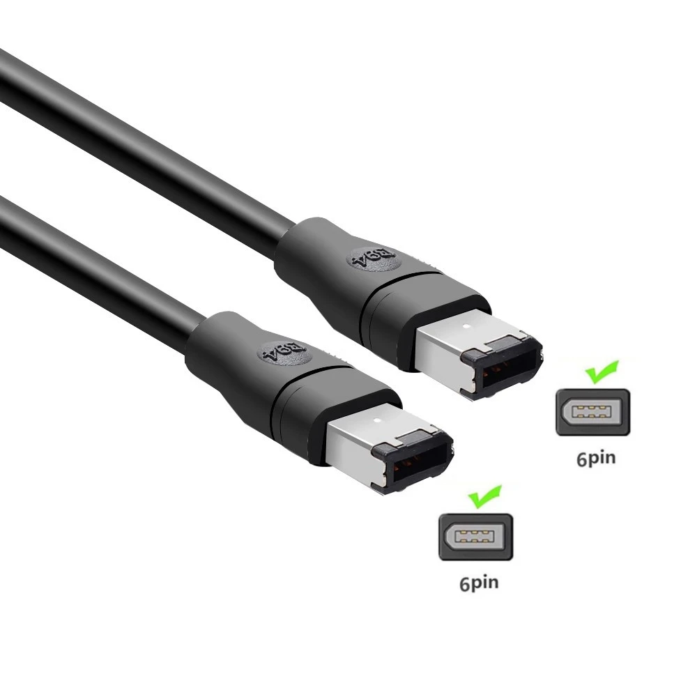 EEE 1394 FireWire 800 - FireWire 400 Cable 9pin To 9pin 6pin 4pin