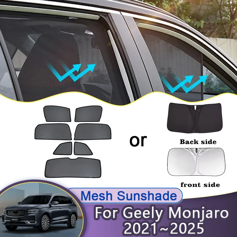 

Автомобильные сетчатые солнцезащитные козырьки для Geely Monjaro 2021 2022 2023 2024 2025, солнцезащитные козырьки на заказ, солнцезащитные козырьки, автозапчасти, аксессуары