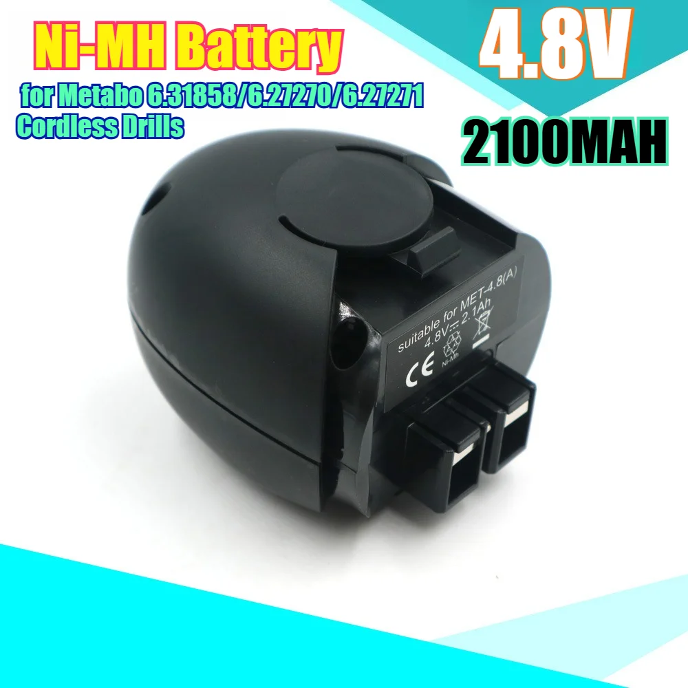 2100mAh Replacement Ni-MH Battery for Metabo 6.31858/6.27270/6.27271 Cordless Drills High-Capacity Battery with Fast Charging
