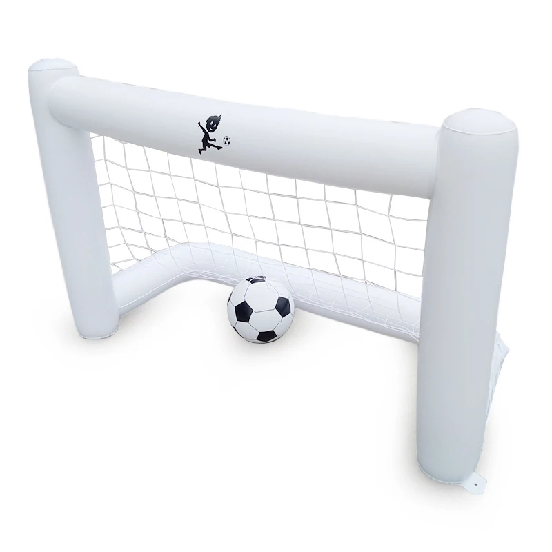 Palo de portería de fútbol inflable, mini portería inflable portátil para exteriores de PVC, juego de pelota de fútbol para niños