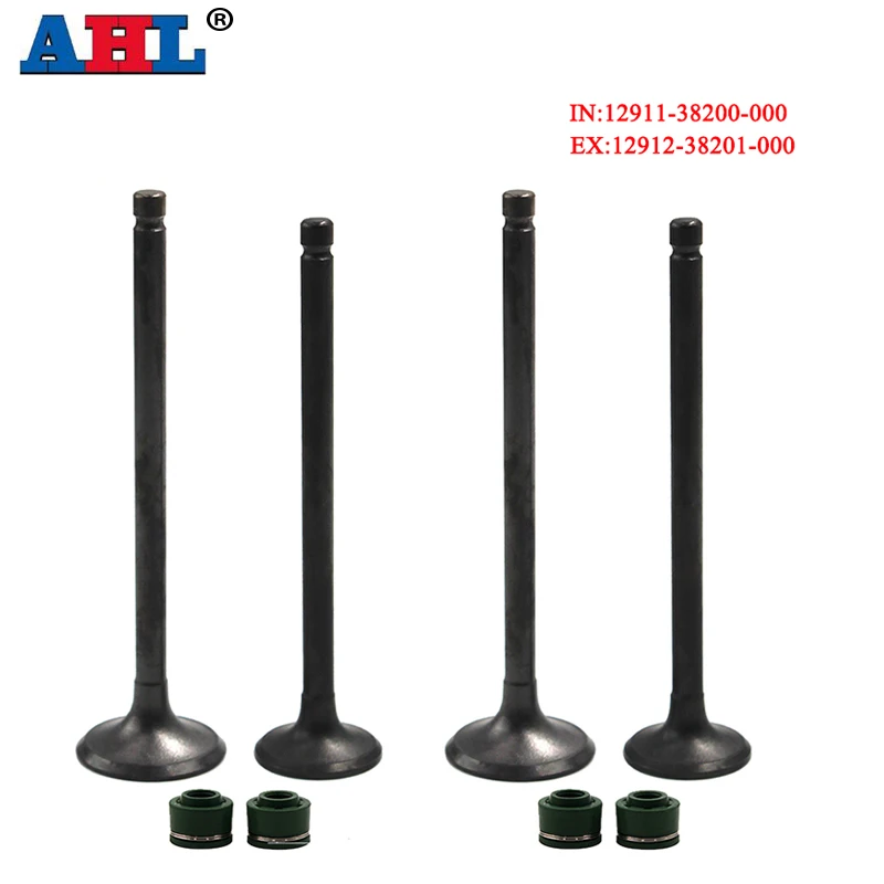 AHL 1 pair/2 pairs Intake Exhaust Valve & Valve Seal Set For Suzuki GN250 1985-2001 12911-38200-000 12912-38201-000