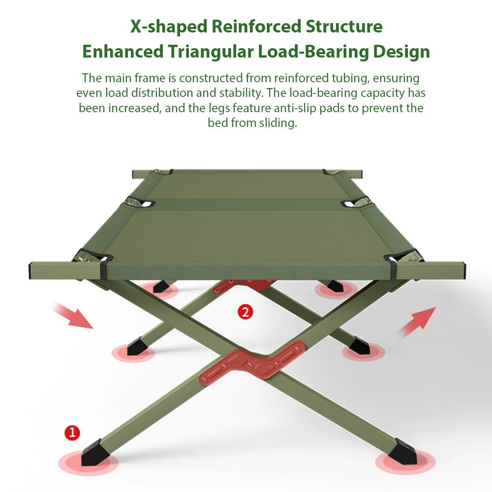 Cama de Camping Plegable Portátil Ultraligera, Cama Compacta para Tienda de Campaña, Cama para Dormir al Aire Libre con Bolsa de Transporte para Excursionismo, Viajes, Cama Compacta para Invitados