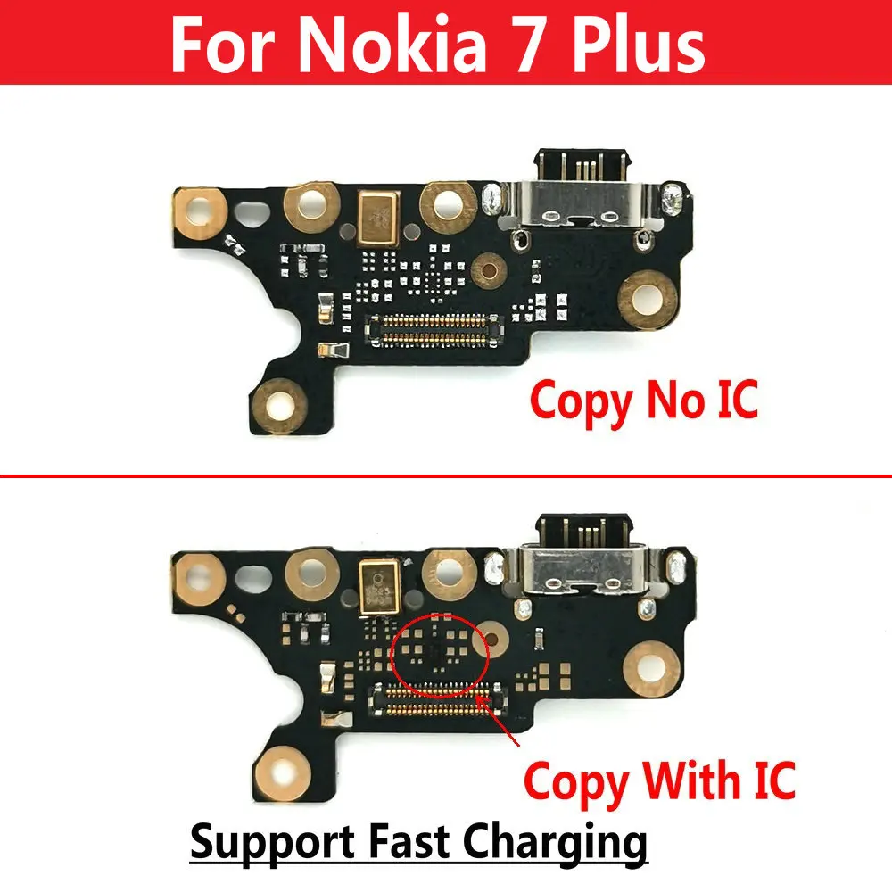 USB Charge Charging Port Dock Connector Mic Board Flex Cable For Nokia 7 Plus USB Board