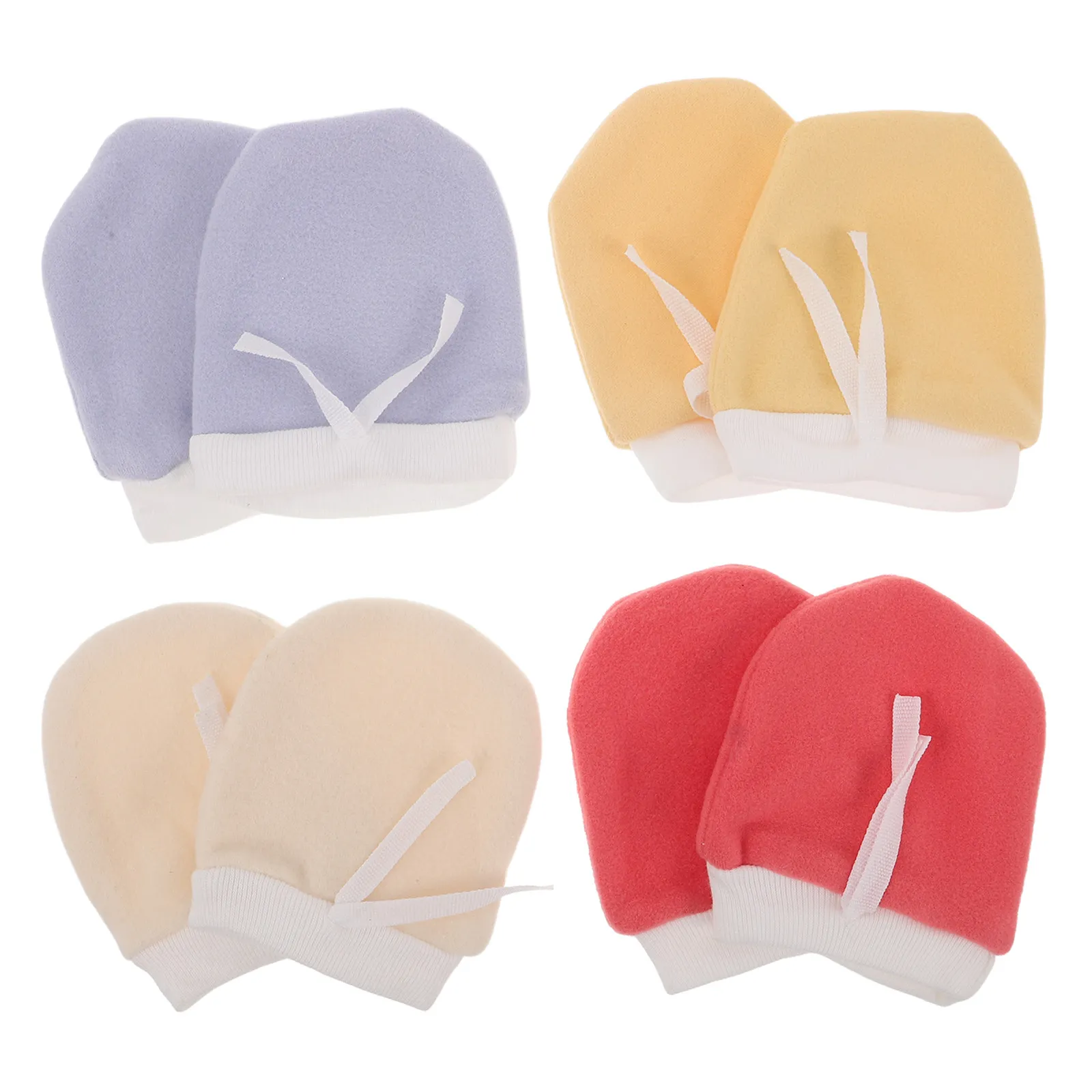 

4Pcs Baby Warm Mittens Infant Fleece Lined Scratch Protection Soft Gloves Newborn Toddler Hand Protectors Winter Sleeping