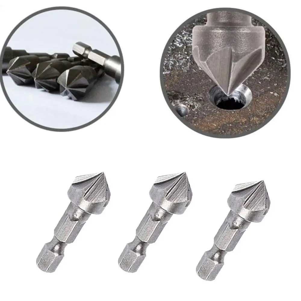 

3 pcs Wear Resistant Countersink Bit Sturdy Hexagonal Shank Screws Extractor Hole Opener Rustproof Drill Bit Essential Gadgets