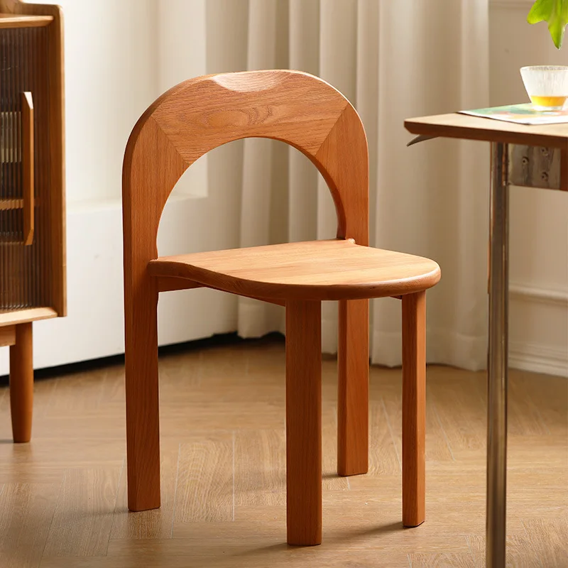 

Scandi Solid Wood Dining Chair - Mid-Century Modern Horned Armchair for Home & Coffee Shop, Designer Statement Furniture Muebles