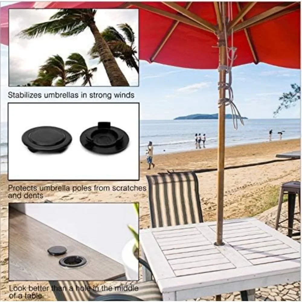 Hole Ring Plug Ring Cover Inner and Outer Diameter 50mm*76mm Umbrella Pole Hole Cover Black for Outdoor Terrace Table Umbrella