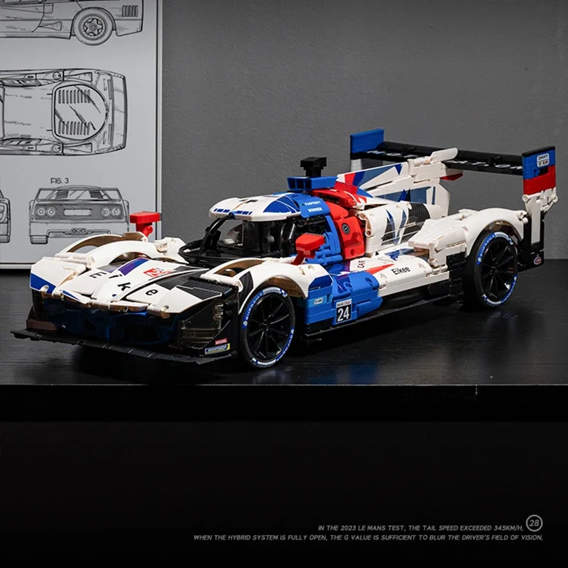 1:8 Maßstab Klassischer Sportwagen M Hybrid V8 Le Mans Rennwagen Baukasten 3507 Teile High-Tech Rennwagen-Modellbausatz für Erwachsene Geschenk