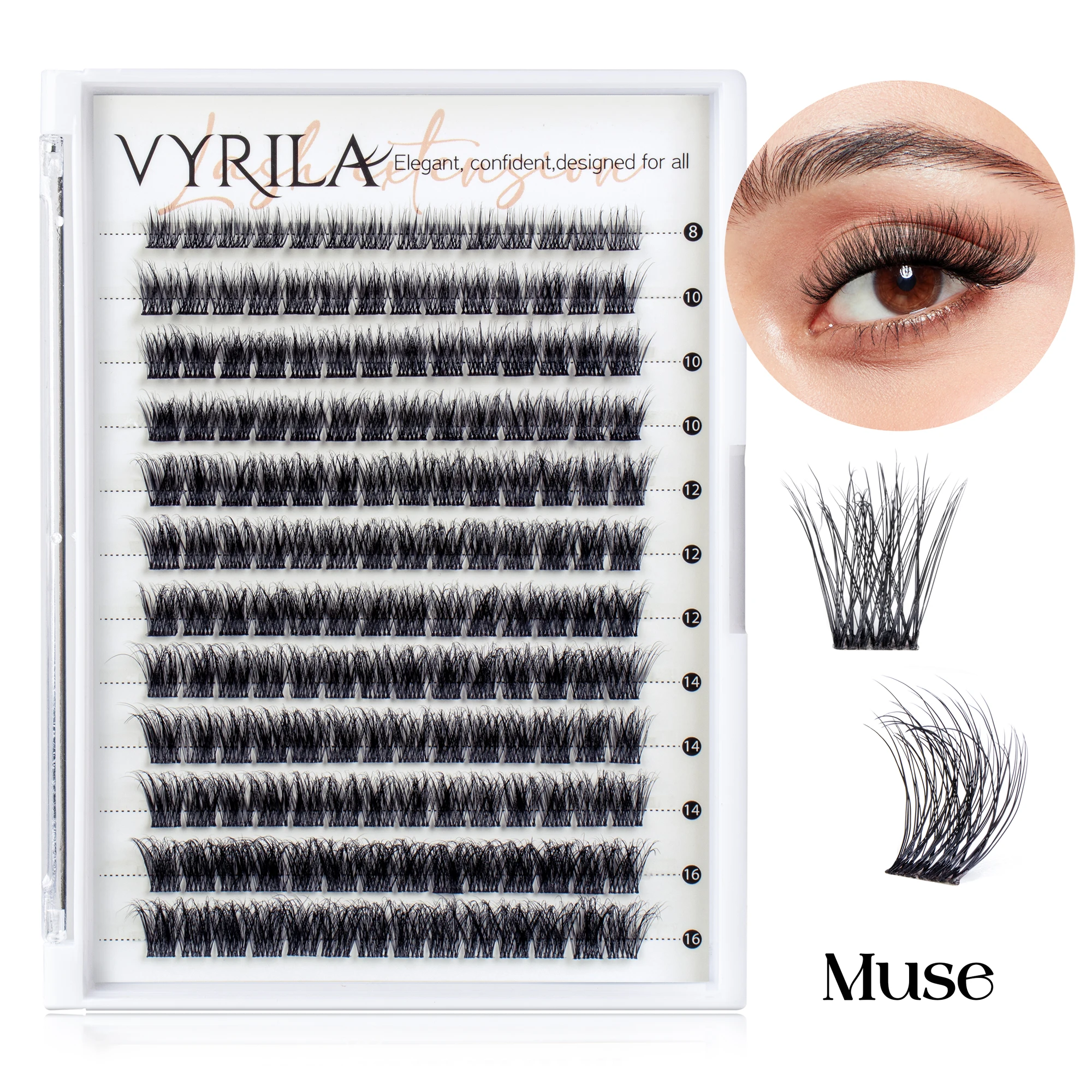 Einzelne Wimpern-Cluster, C-Curl-Mix, Wimpern-Cluster, 3D-Wimpernverlängerung, 0,1 mm, superdünnes Band, wiederverwendbare natürliche Wimpern